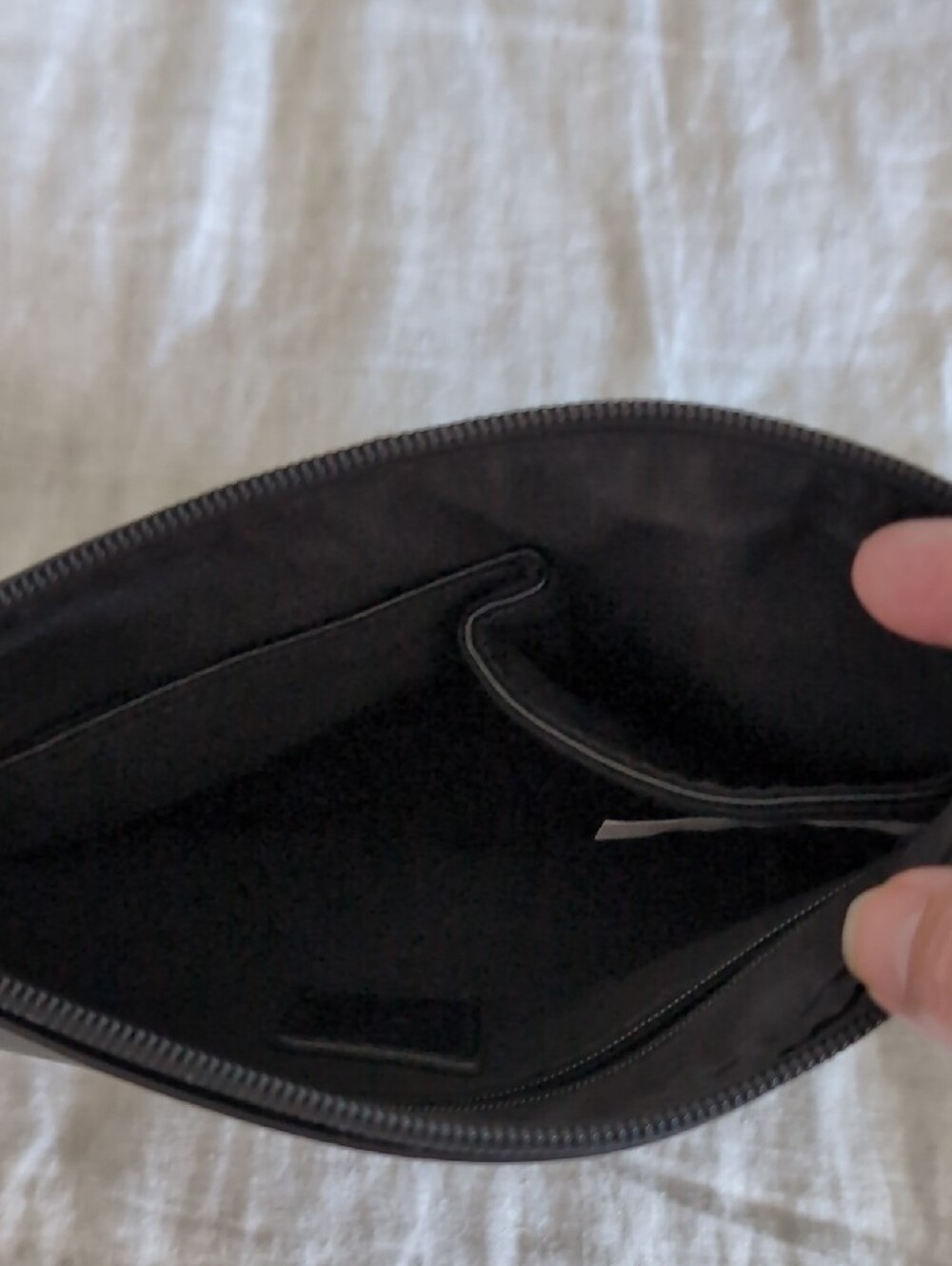 Sears Black Zip Wristlet with Gold Accent - Picture 2 of 4